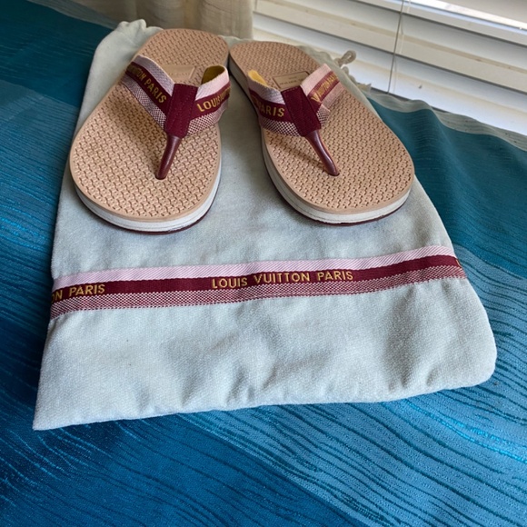 Louis Vuitton Bahia thong rubber sandals flip flops slippers beach spa slides 37 - Picture 2 of 8